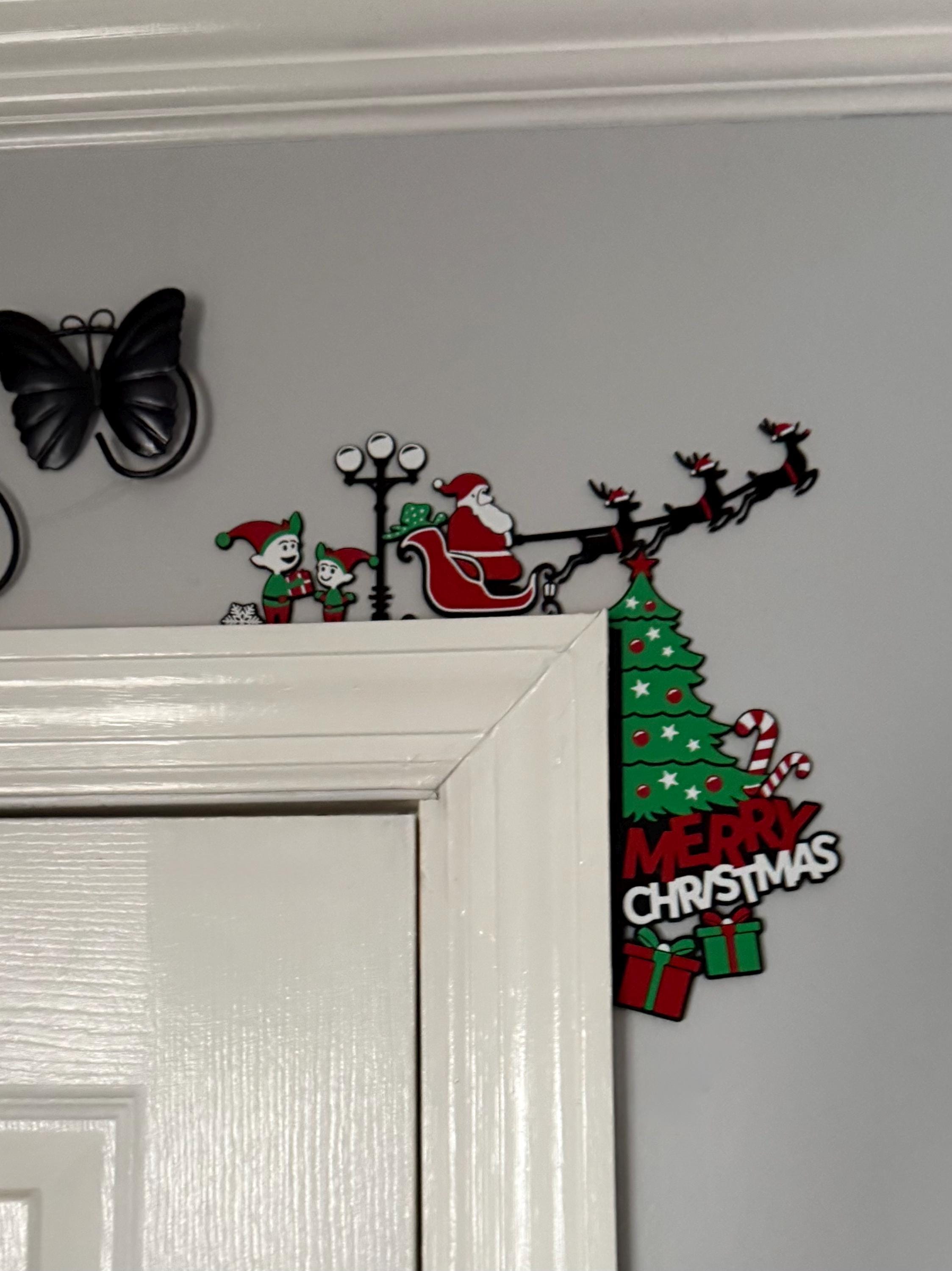 Christmas Door Decor, Christmas Door Topper, Santa Topper, Santa Door Topper